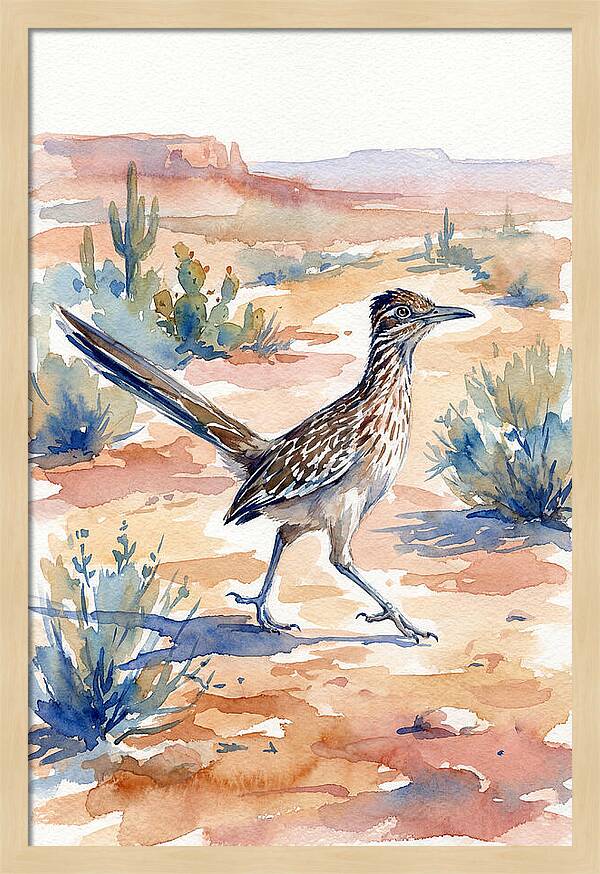 Roadrunner In Desert Landscape