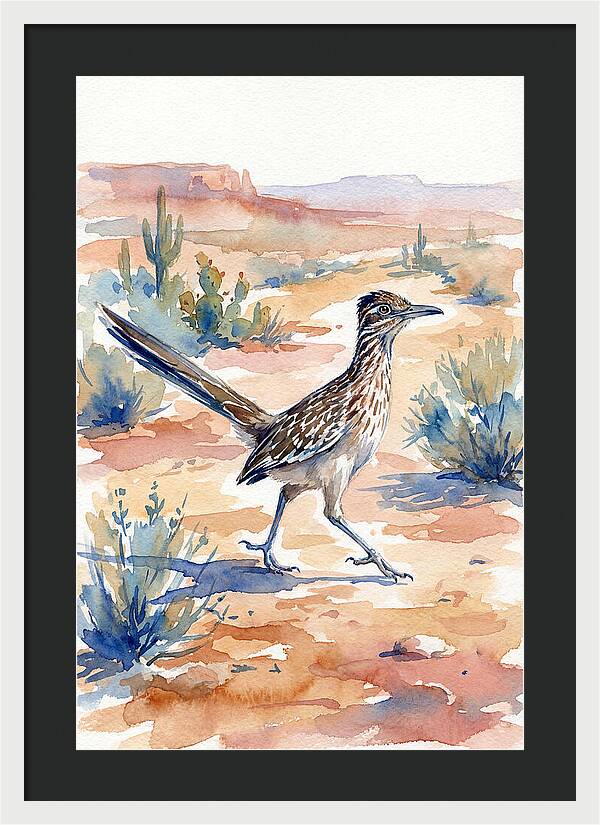 Roadrunner In Desert Landscape