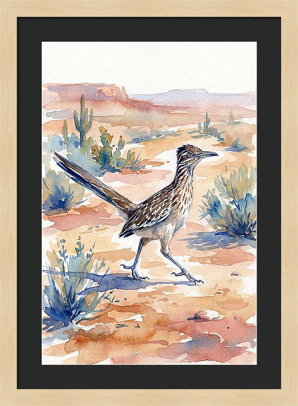 Roadrunner In Desert Landscape