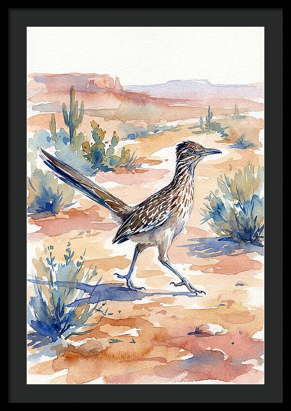 Roadrunner In Desert Landscape