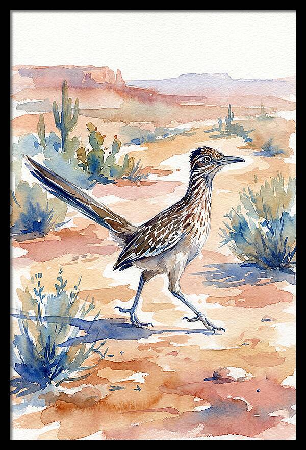 Roadrunner In Desert Landscape