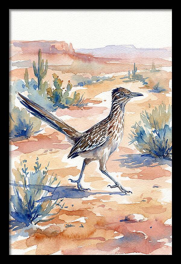 Roadrunner In Desert Landscape