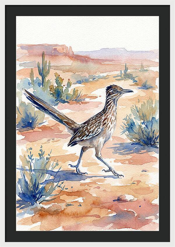 Roadrunner In Desert Landscape