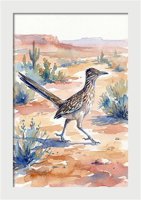 Roadrunner In Desert Landscape