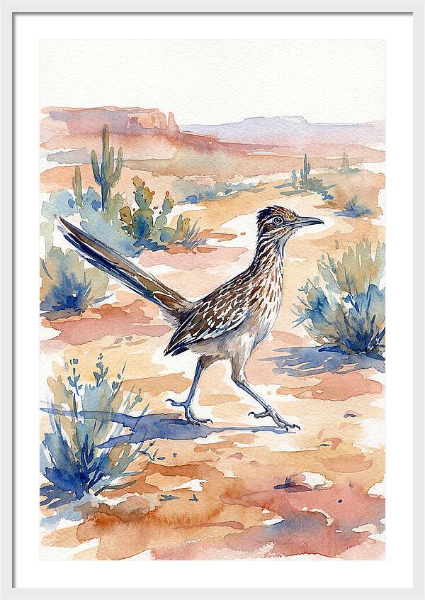 Roadrunner In Desert Landscape
