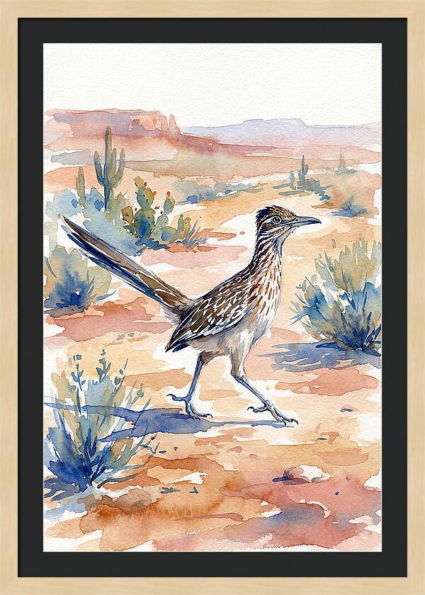 Roadrunner In Desert Landscape