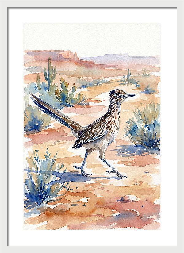 Roadrunner In Desert Landscape