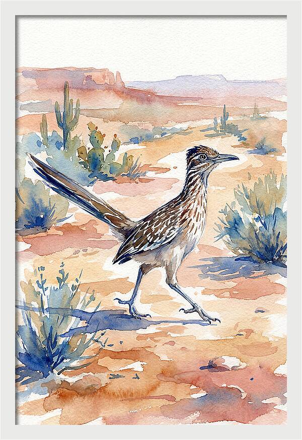 Roadrunner In Desert Landscape