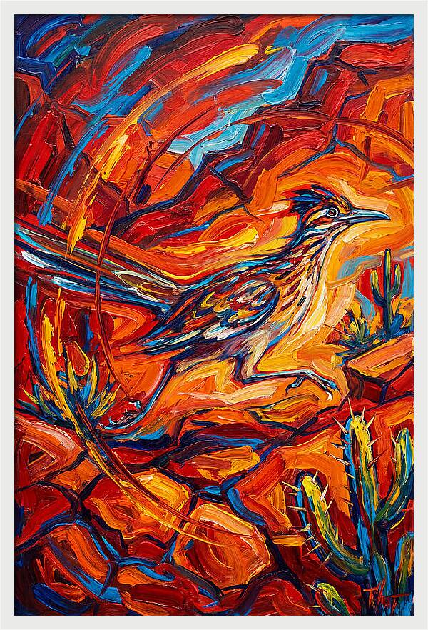 Roadrunner In Vibrant Desert