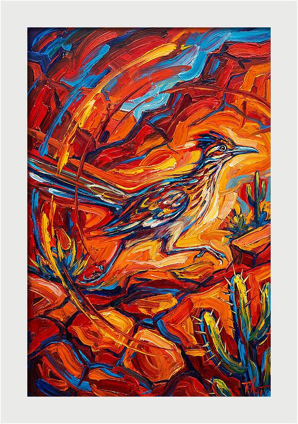 Roadrunner In Vibrant Desert