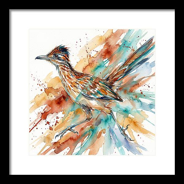 Roadrunner In Watercolor Splendor