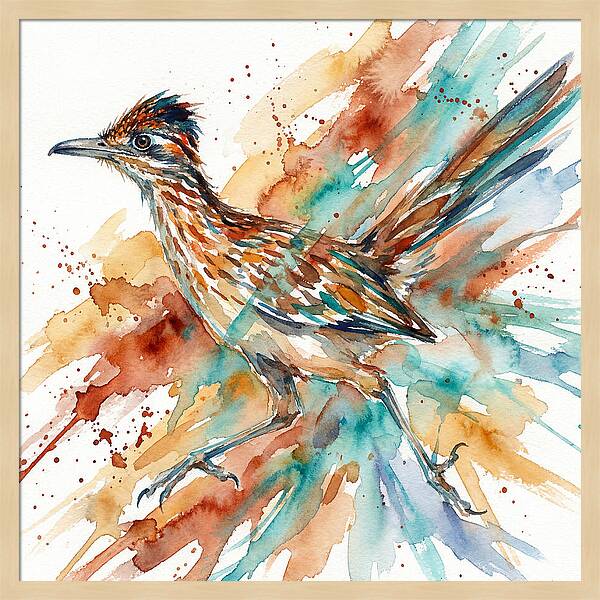 Roadrunner In Watercolor Splendor