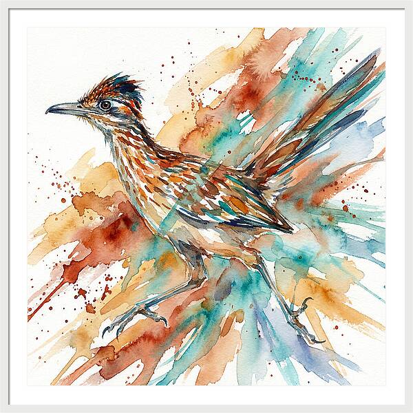 Roadrunner In Watercolor Splendor