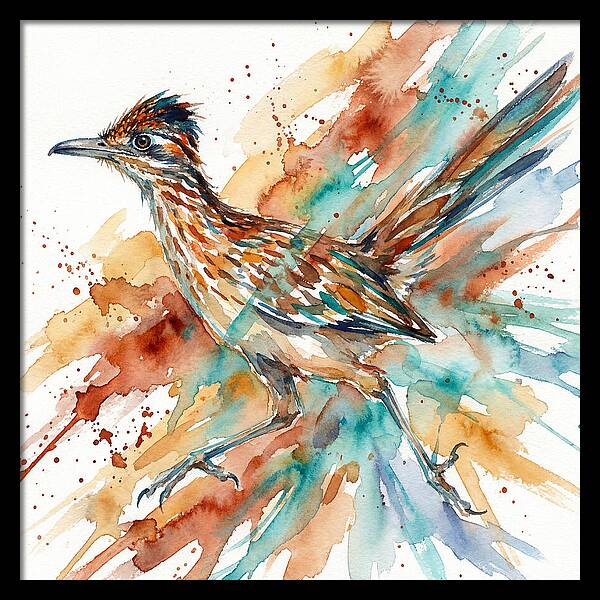 Roadrunner In Watercolor Splendor