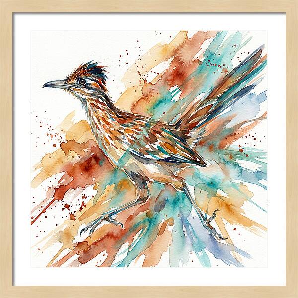 Roadrunner In Watercolor Splendor