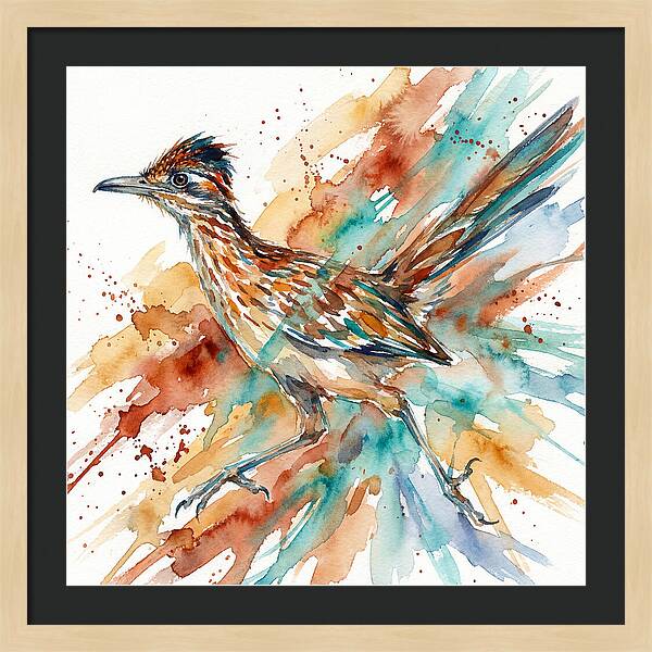 Roadrunner In Watercolor Splendor