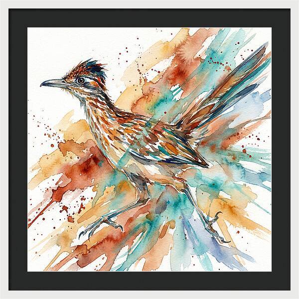 Roadrunner In Watercolor Splendor