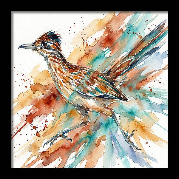 Roadrunner In Watercolor Splendor