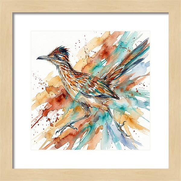 Roadrunner In Watercolor Splendor