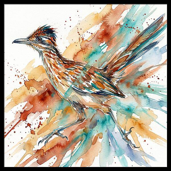Roadrunner In Watercolor Splendor