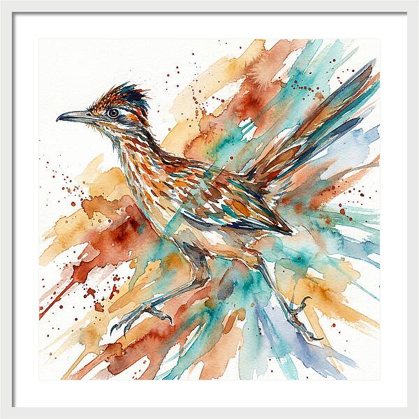 Roadrunner In Watercolor Splendor
