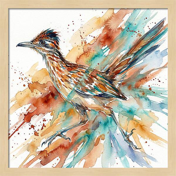 Roadrunner In Watercolor Splendor