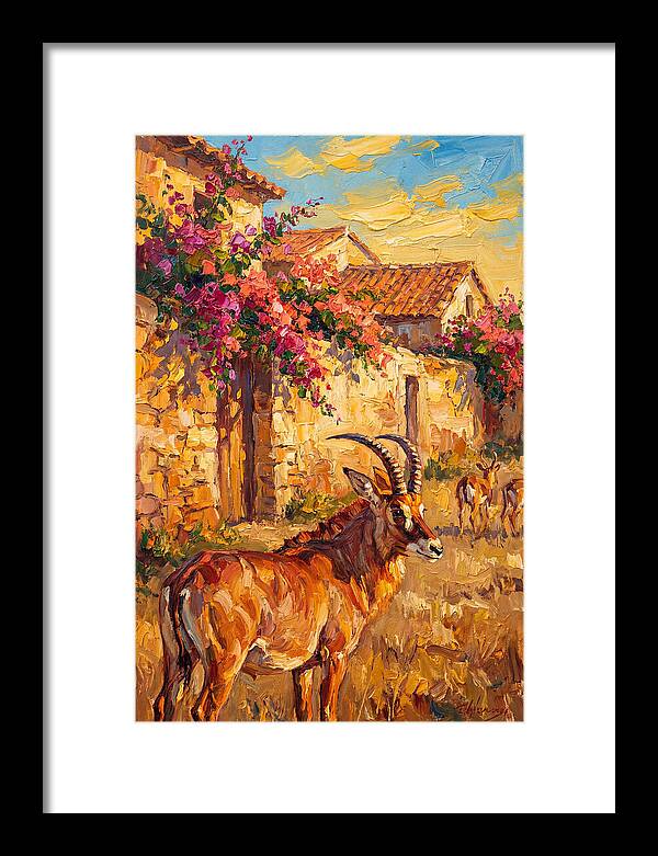 Roan Antelope In Mediterranean Landscape
