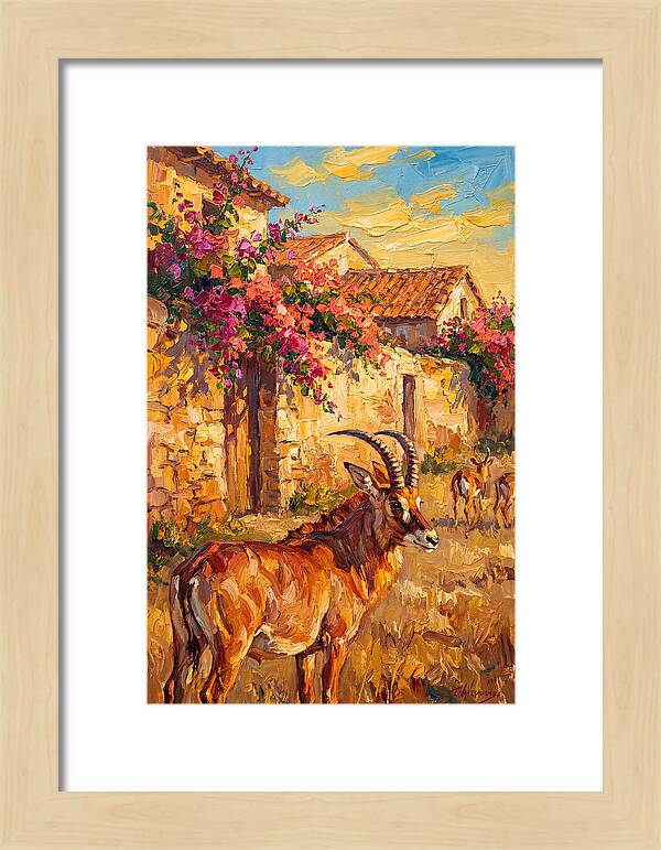 Roan Antelope In Mediterranean Landscape