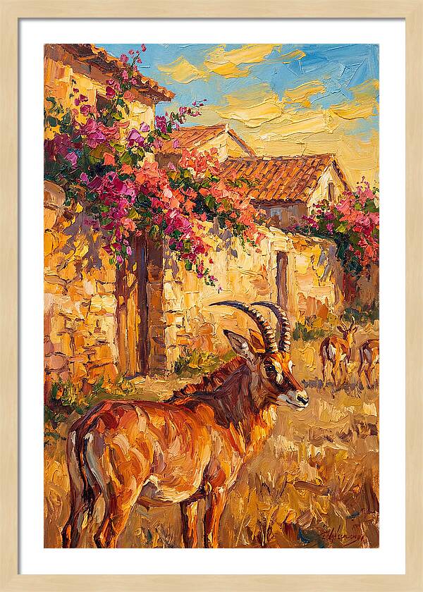 Roan Antelope In Mediterranean Landscape