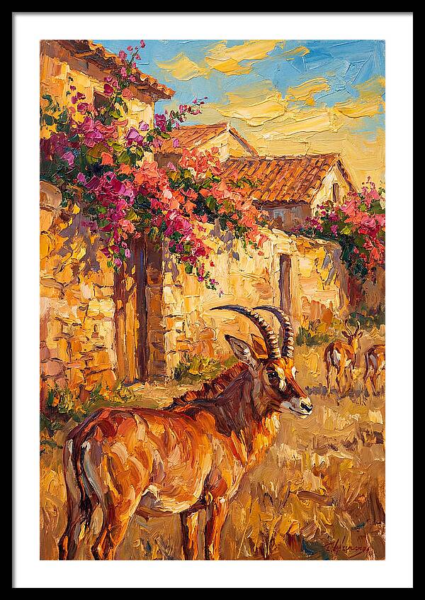 Roan Antelope In Mediterranean Landscape