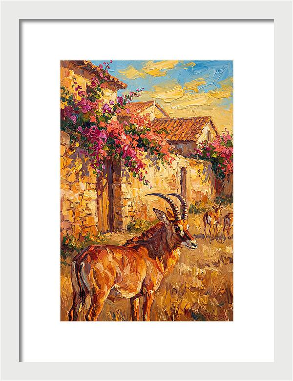Roan Antelope In Mediterranean Landscape