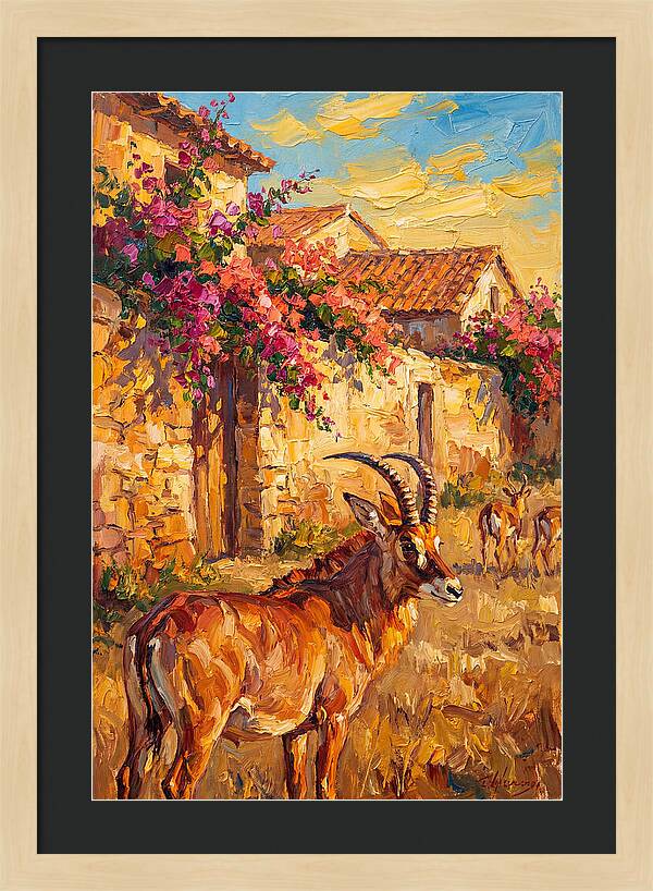 Roan Antelope In Mediterranean Landscape
