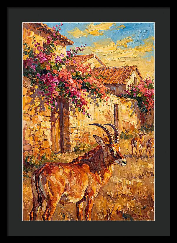 Roan Antelope In Mediterranean Landscape