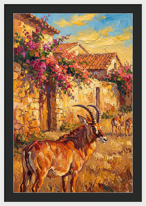 Roan Antelope In Mediterranean Landscape