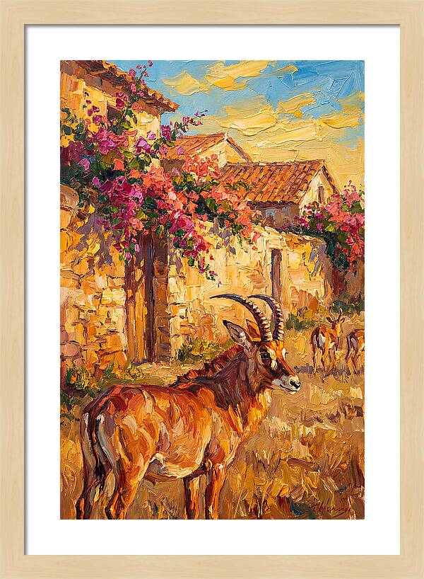 Roan Antelope In Mediterranean Landscape