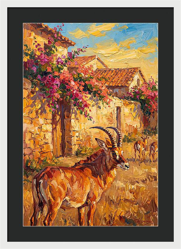 Roan Antelope In Mediterranean Landscape