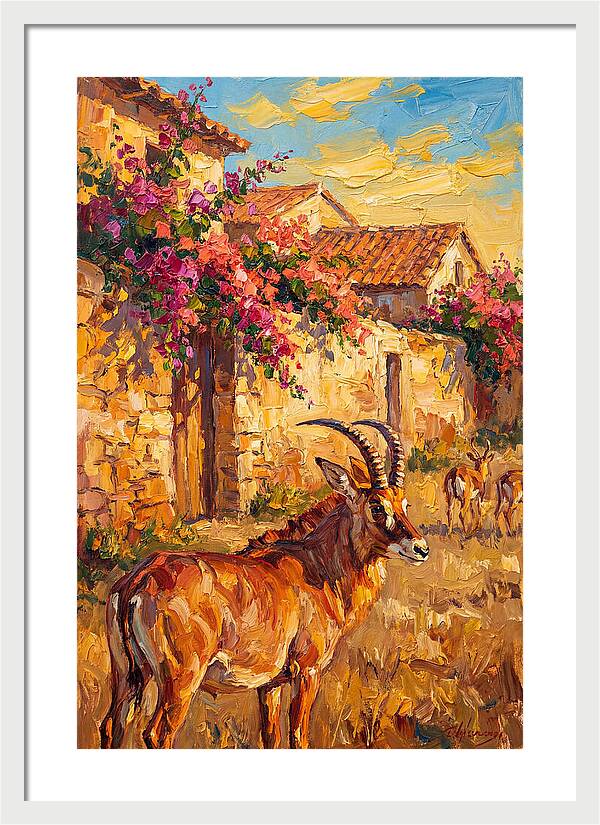 Roan Antelope In Mediterranean Landscape