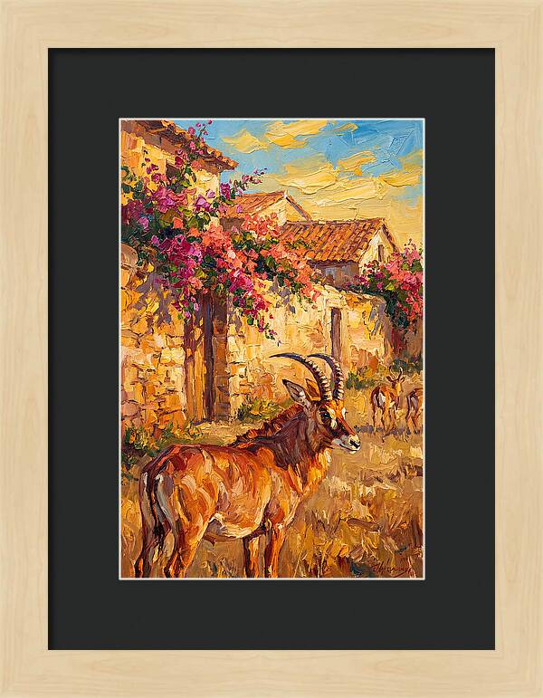 Roan Antelope In Mediterranean Landscape