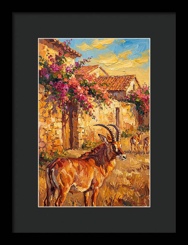Roan Antelope In Mediterranean Landscape