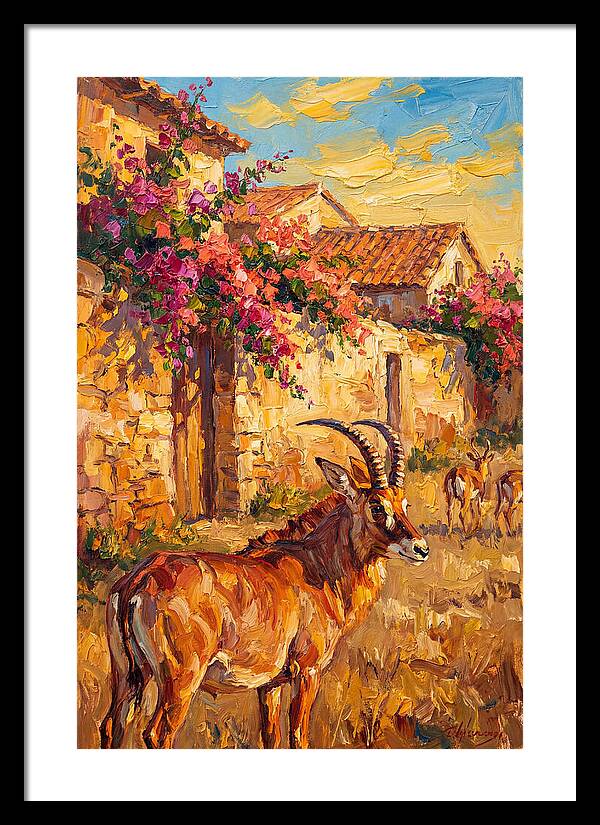 Roan Antelope In Mediterranean Landscape