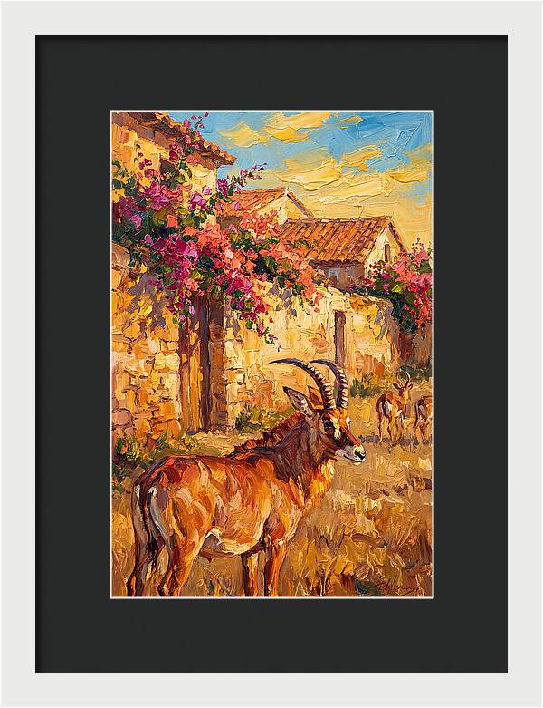 Roan Antelope In Mediterranean Landscape