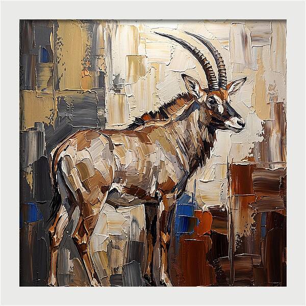 Roan Antelope In Palette Knife Style