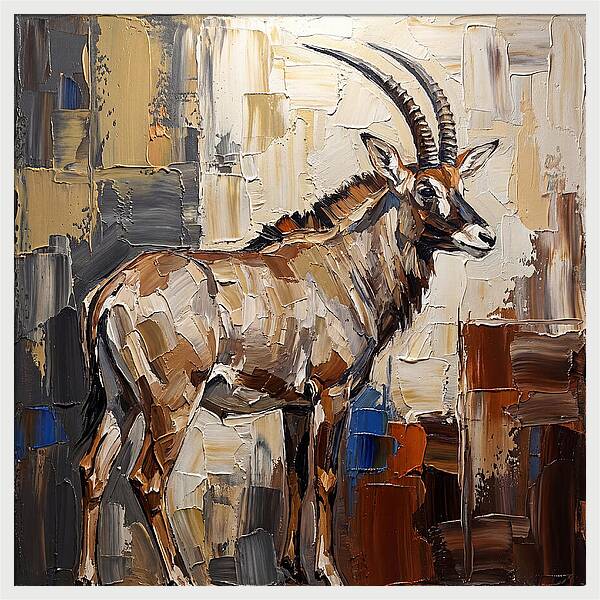 Roan Antelope In Palette Knife Style
