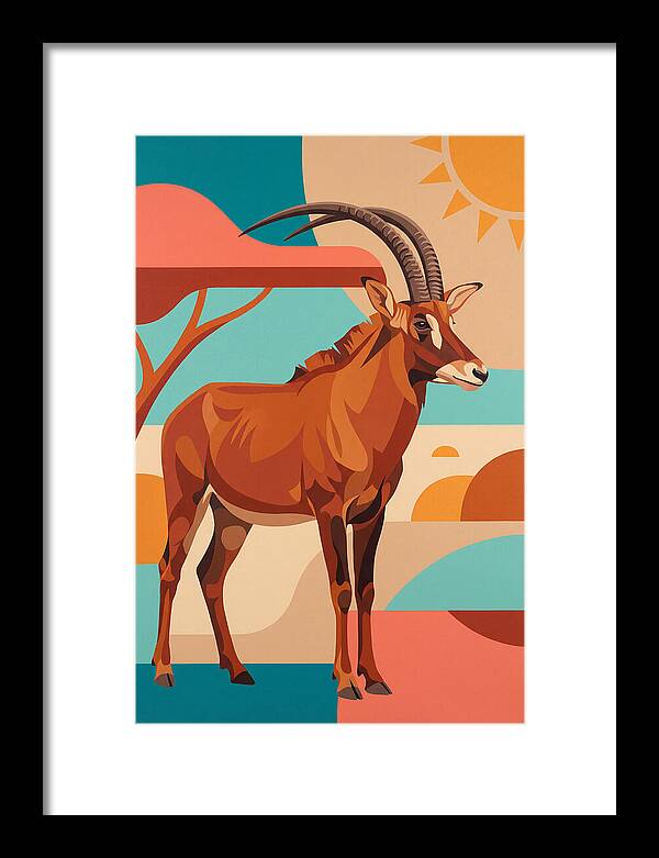 Roan Antelope In Vibrant Landscape