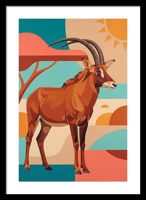 Roan Antelope In Vibrant Landscape