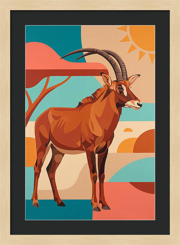 Roan Antelope In Vibrant Landscape