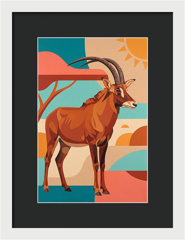 Roan Antelope In Vibrant Landscape