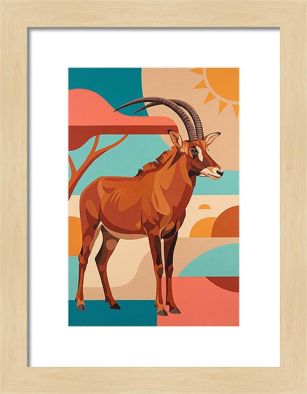 Roan Antelope In Vibrant Landscape