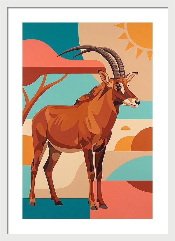 Roan Antelope In Vibrant Landscape