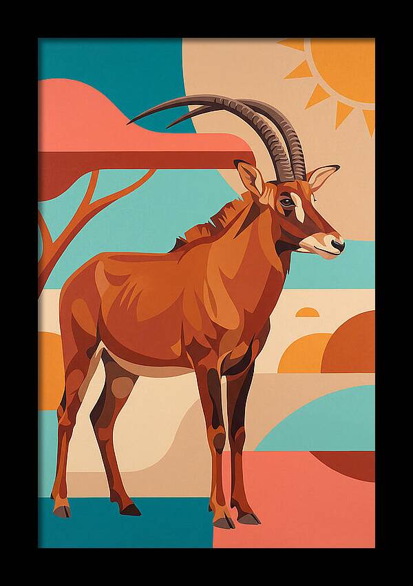 Roan Antelope In Vibrant Landscape